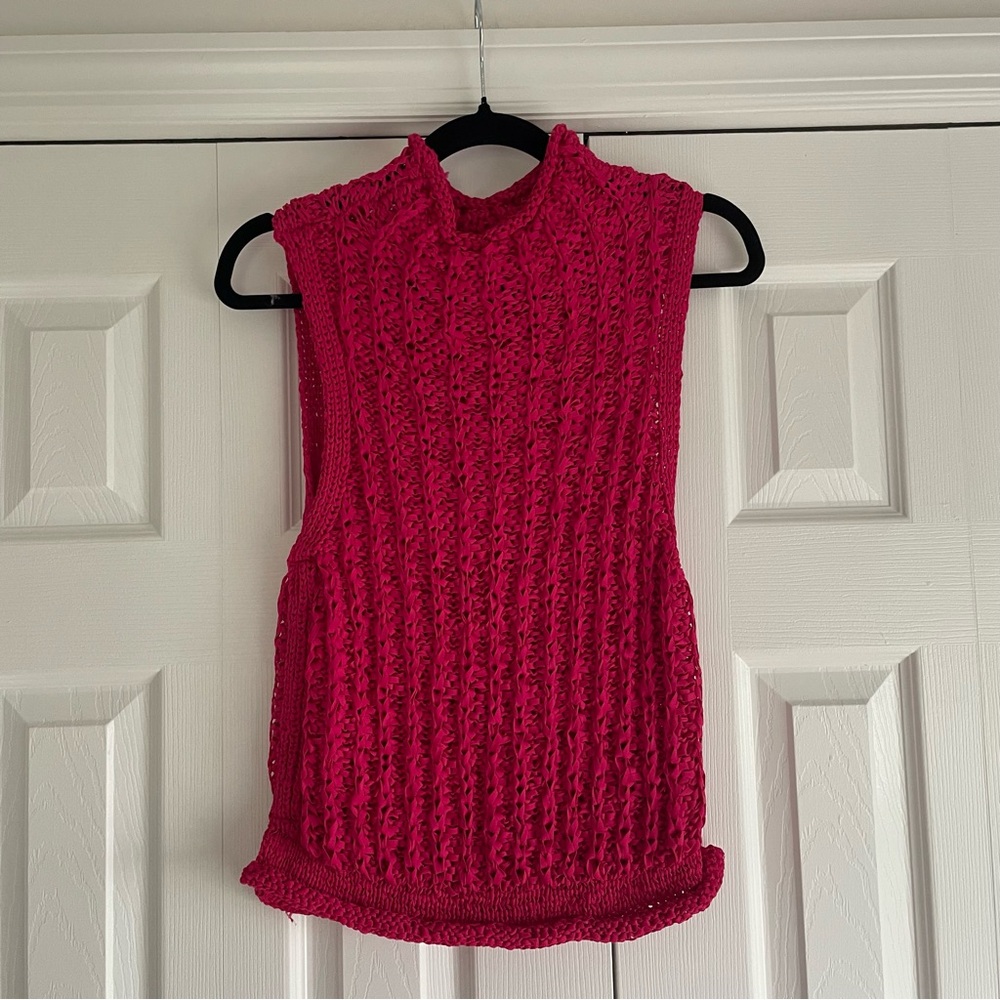 Moth knit sleeveless turtleneck